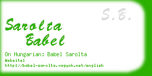 sarolta babel business card